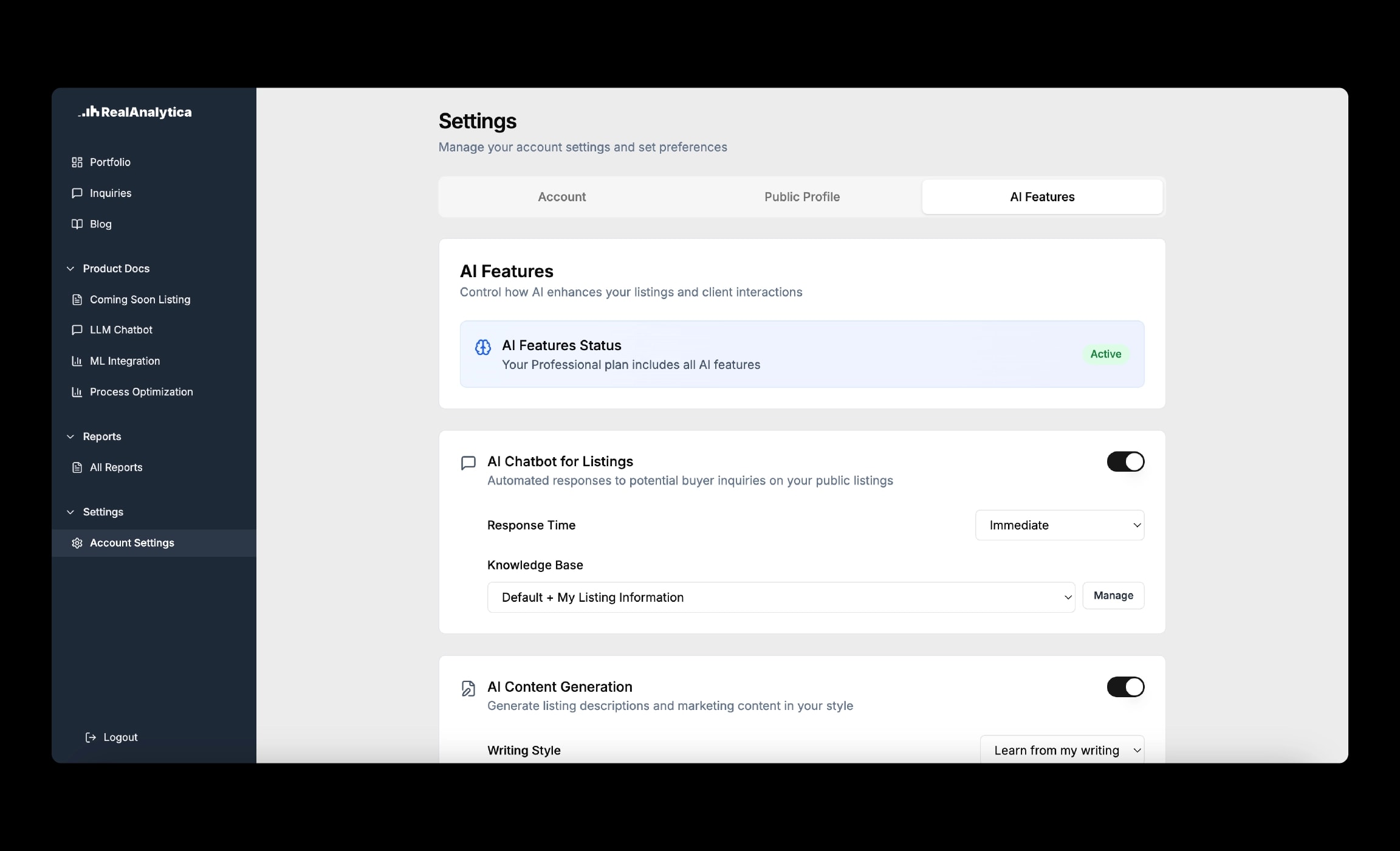 Customization interface for AI chatbot training