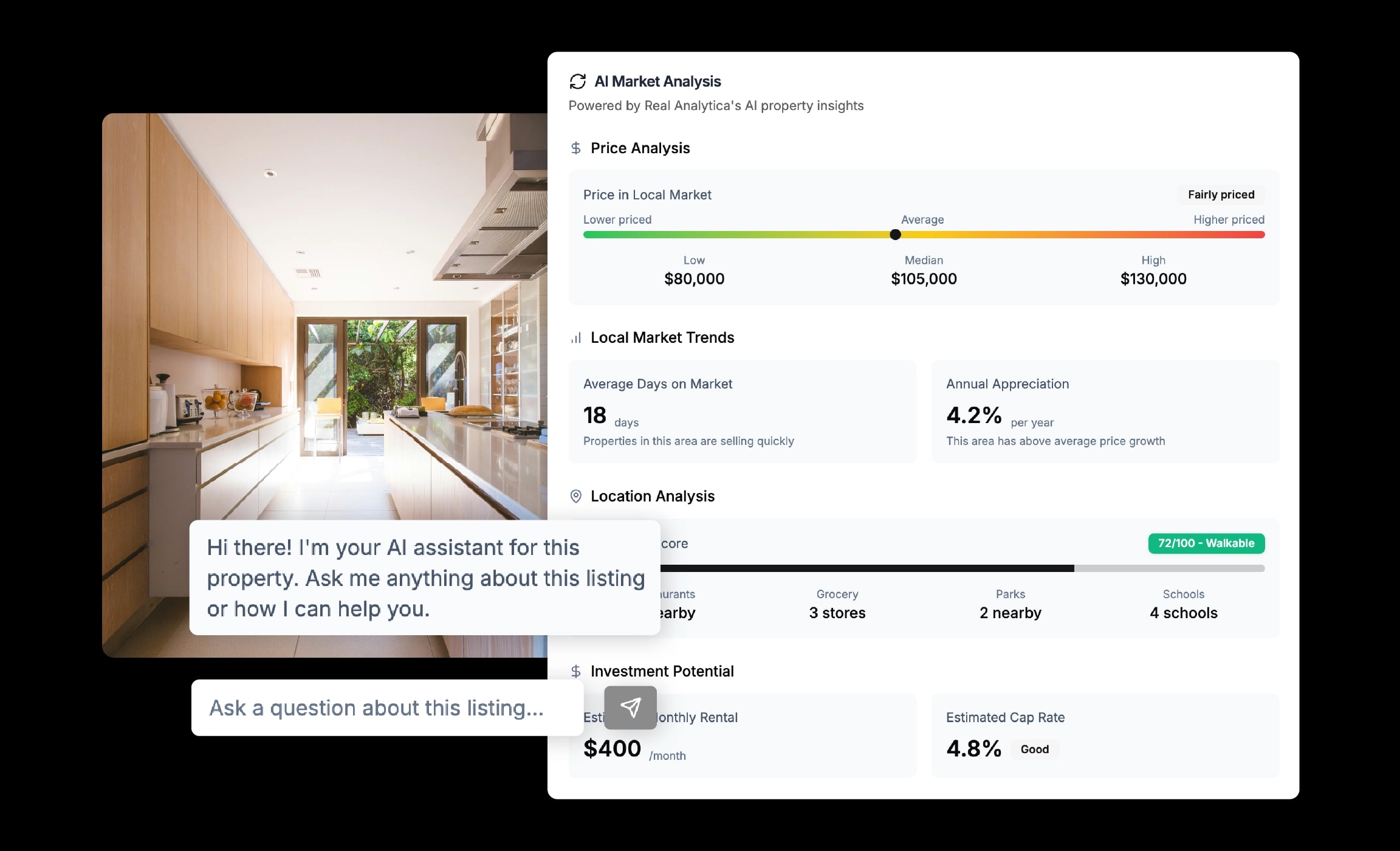 AI Chatbot interface with mobile and desktop view
